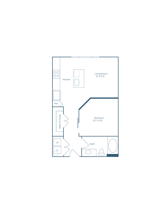 1 Bed • 1 Bath 001 floor plan